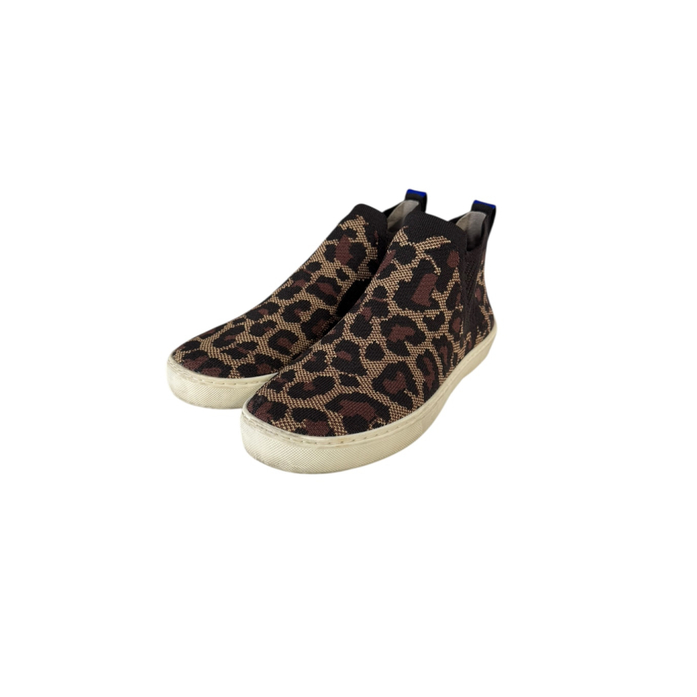 Women's Rothy's Leopard Print Slip-On Sneakers Size 8 Brown Black